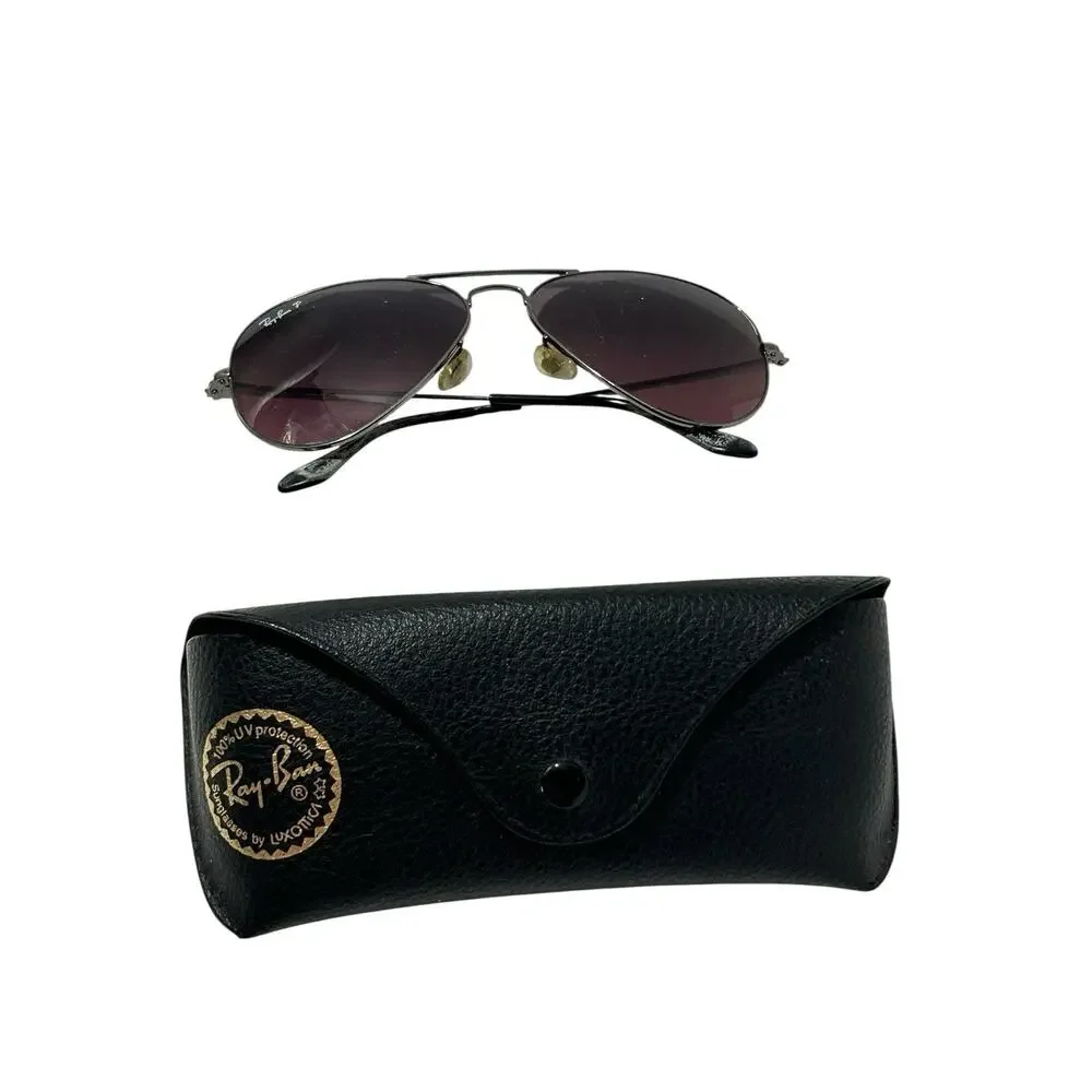 Ray Ban Aviator Large Metal RB3025 58mm Italy Polarized 3P Sunglasses w/Case